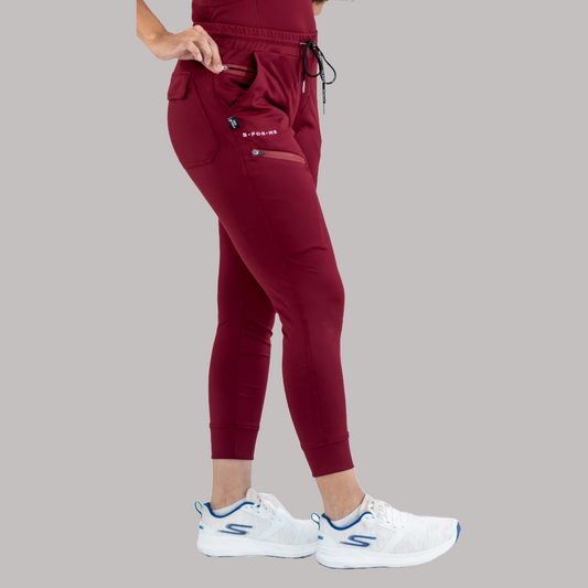 Jogger Quirúrgico Super Stretch Vino Mujer, Scrubs 905