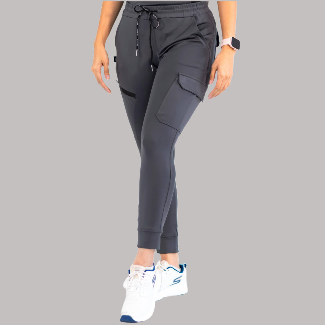 Conjunto Quirúrgico Mujer · Modelo 905 Super Stretch · Gris con Negro