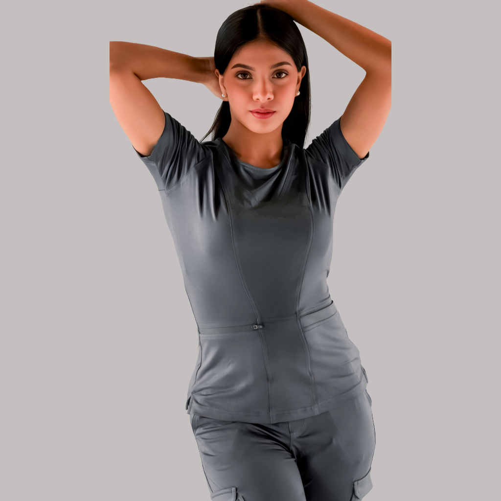 Conjunto Quirúrgico Mujer – Estilo 901 Gris Oxford | Super Stretch