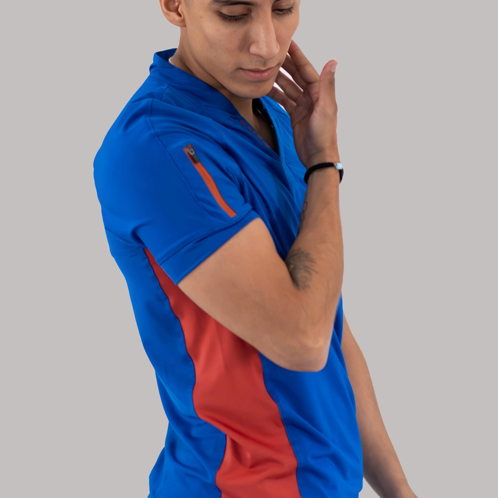 Conjunto Quirúrgico Hombre · Modelo 905 Super Stretch · Azul Rey / Chedron