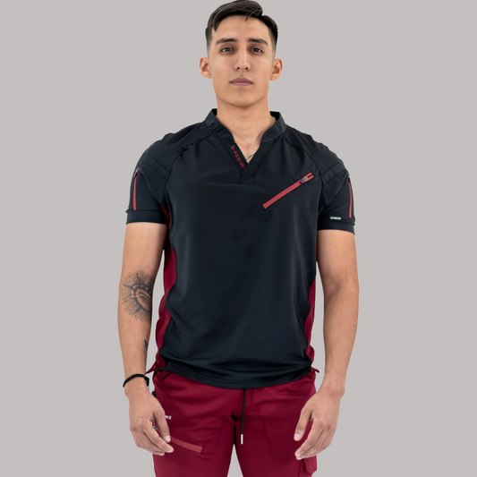 Filipina Quirúrgica Super Stretch Negra/Vino Hombre, Scrubs 905