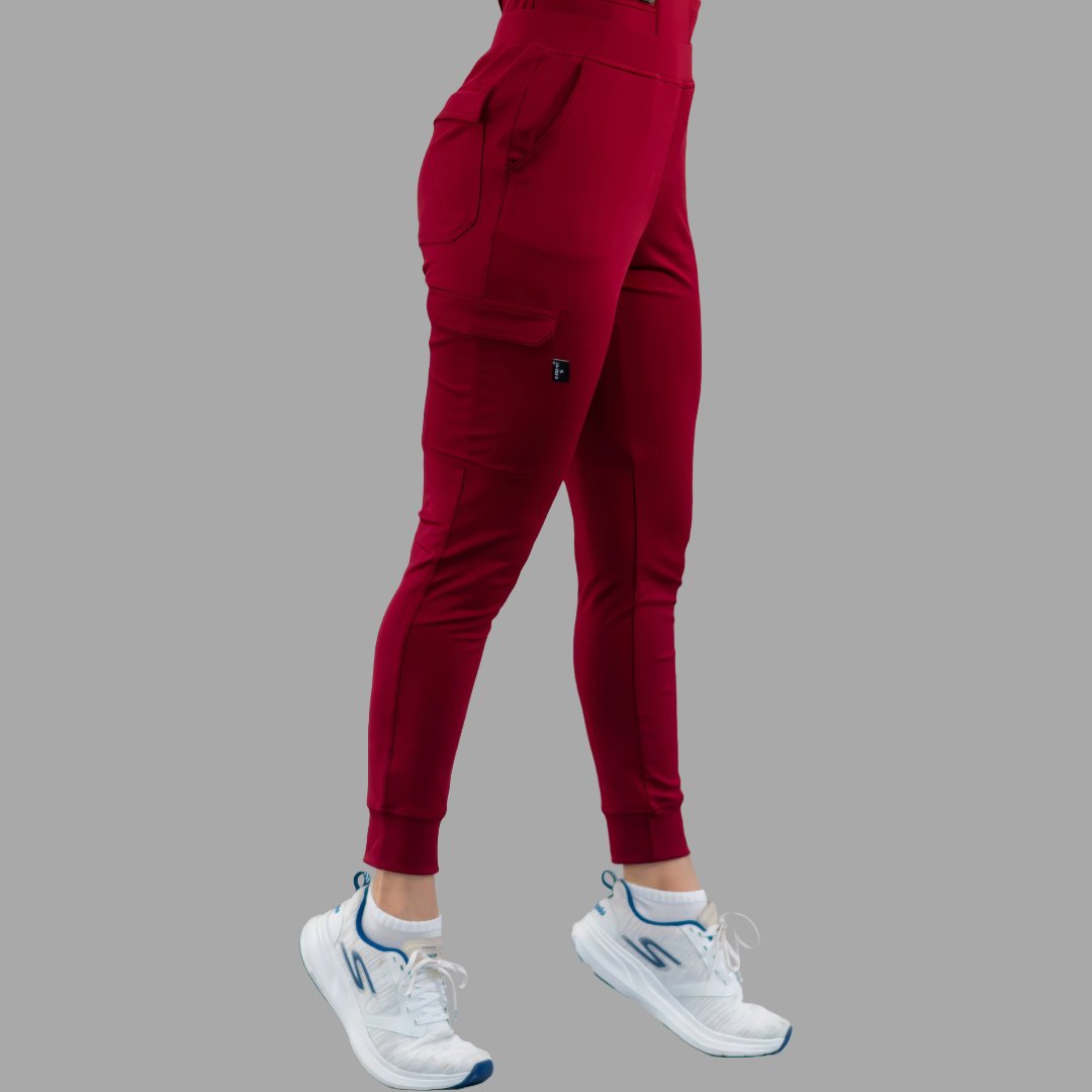 Pantalón Jogger Médico 901 Guinda Super Stretch para Mujer