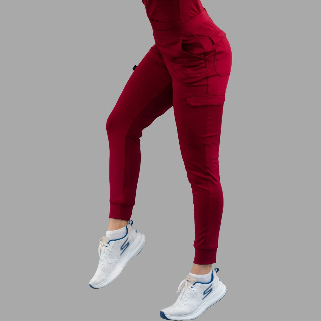 Pantalón Jogger Médico 901 Guinda Super Stretch para Mujer