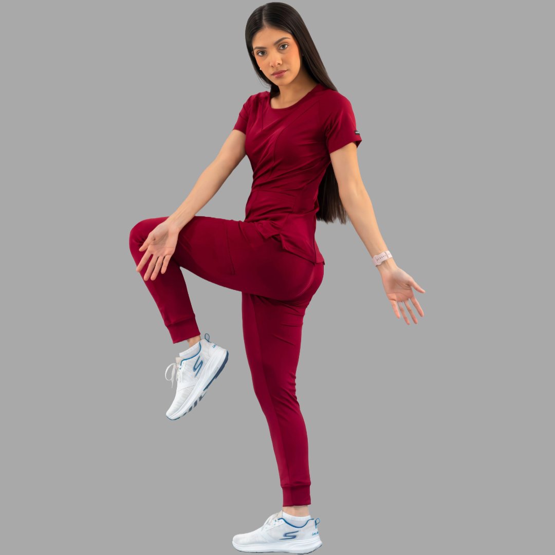 Pantalón Jogger Médico 901 Guinda Super Stretch para Mujer