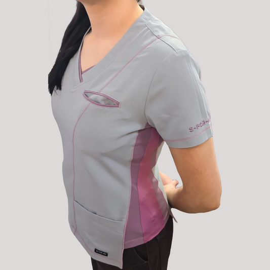 Filipina Quirúrgica Est. 301 Gris/Costado Stretch  Mujer, Scrubs Antifluido