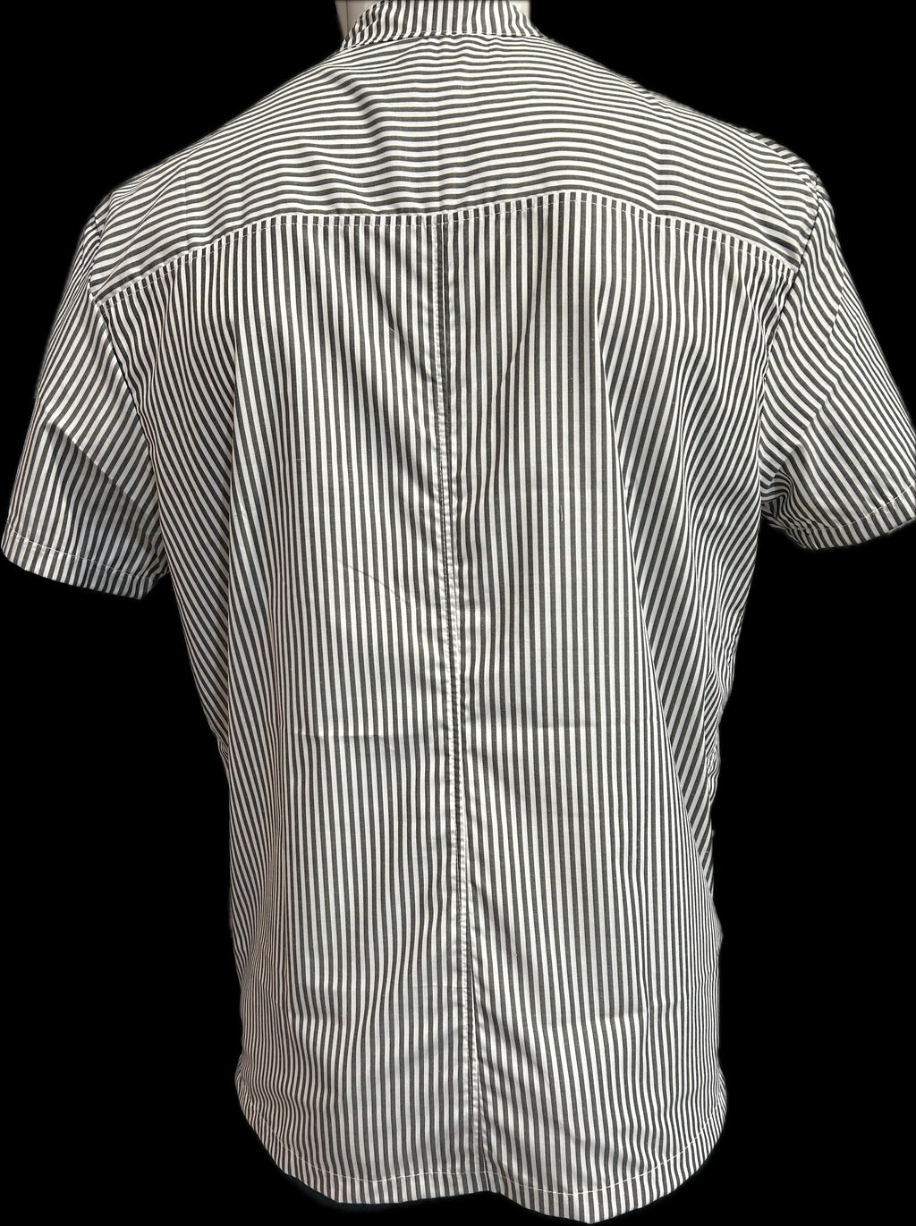 Filipina Mao Lineas Blanco-Gris Oxford Con cierre Hombre