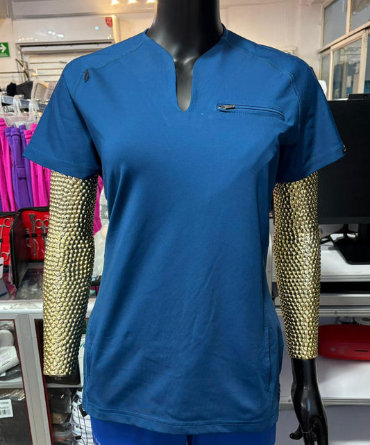 Filipina Quirúrgica única Super Stretch Mujer Azul Caribe