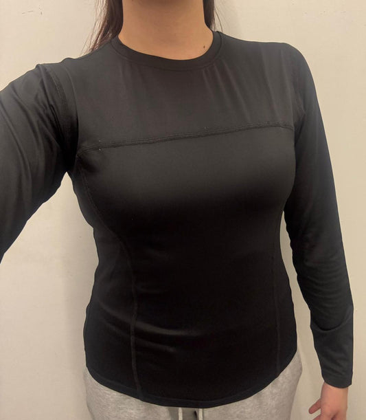 Filipina única Negra Mujer Super Stretch Manga Larga
