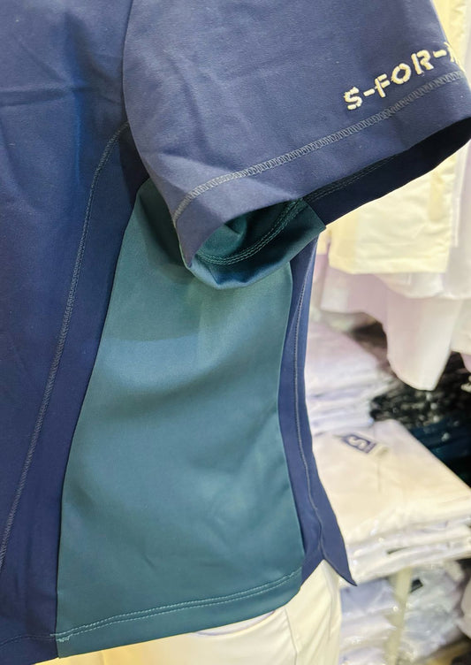 Filipina Quirúrgica 301 Azul Marino/ Costado Azul Caribe Mujer, Scrubs Antifluido