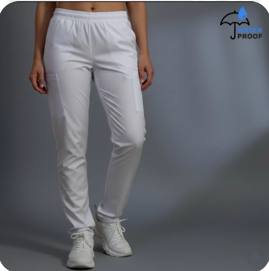 Pantalon Mujer Resorte cintura 5 Bolsas Blanco Antifluido