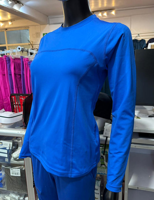 Filipina única Azul Rey Mujer Super Stretch Manga Larga