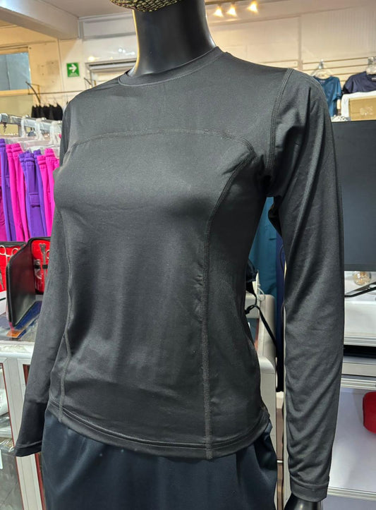 Filipina única Negra Mujer Super Stretch Manga Larga