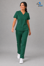 Pantalón Verde Botella 502  Pierna Amplia Quirúrgico Mujer Antifluido Relaxed