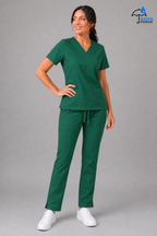 Pantalón Verde Botella 502  Pierna Amplia Quirúrgico Mujer Antifluido Relaxed