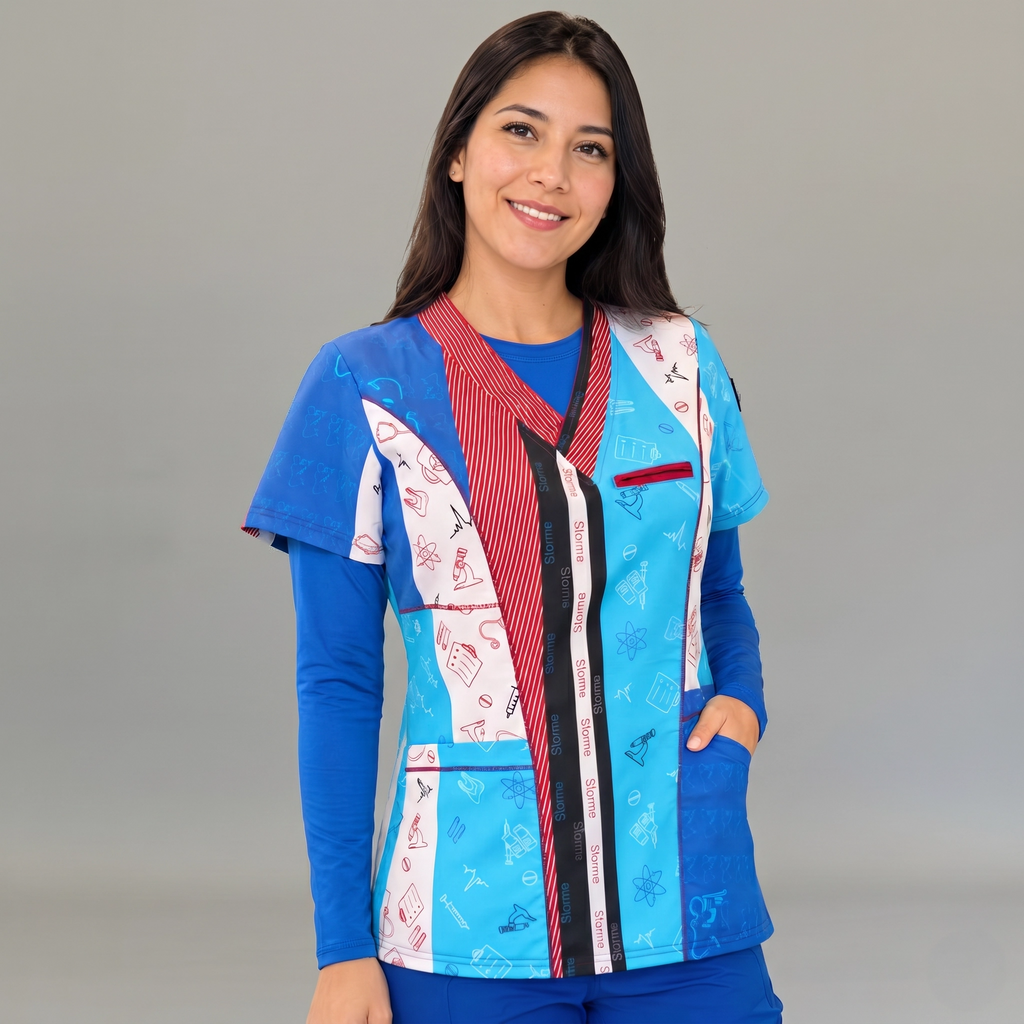 Under scrub azul rey manga larga usada debajo de filipina medica de mujer