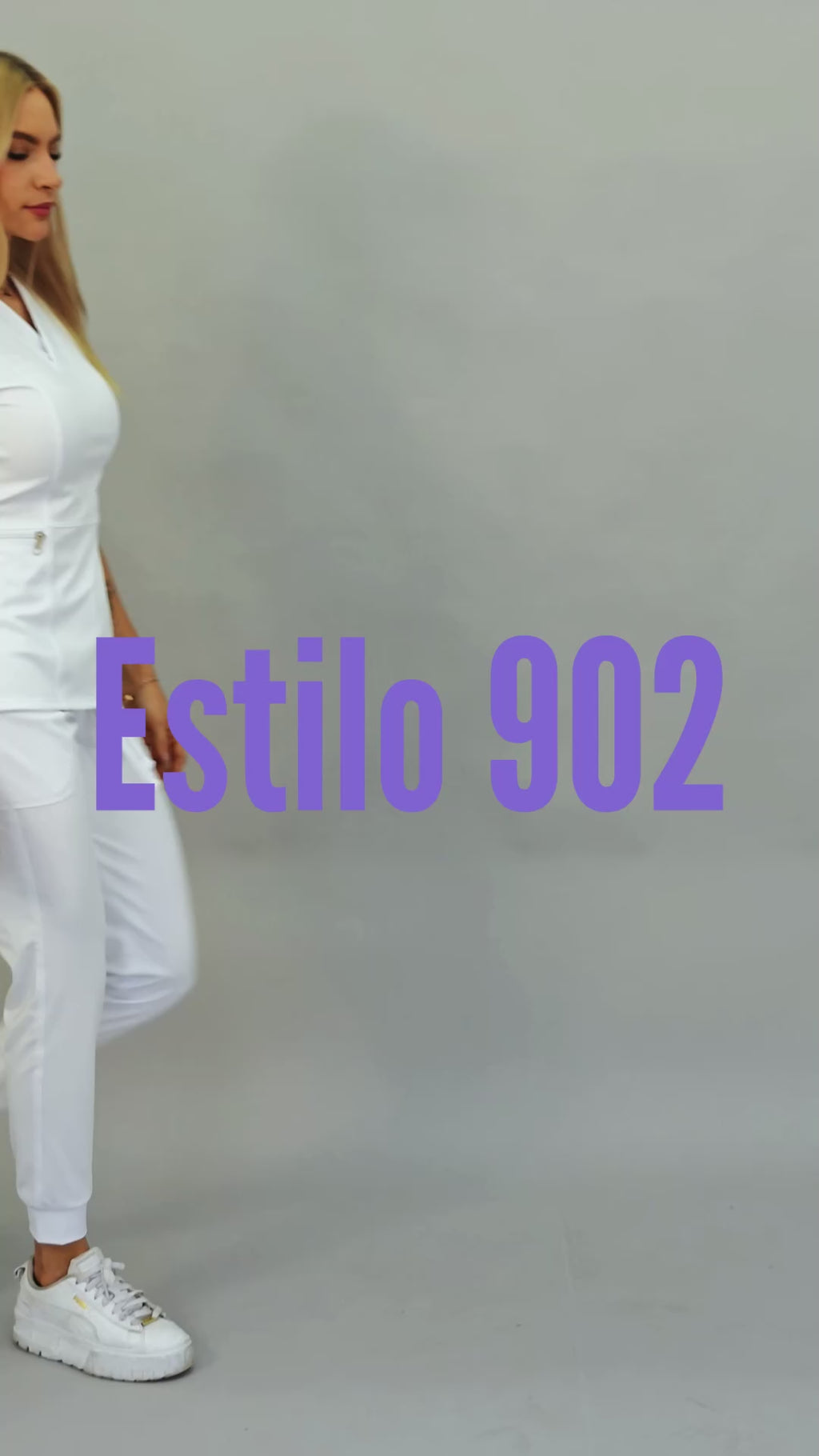 Conjunto Quirúrgico Blanco para Mujer – Estilo 910 | Super Stretch Slim Fit