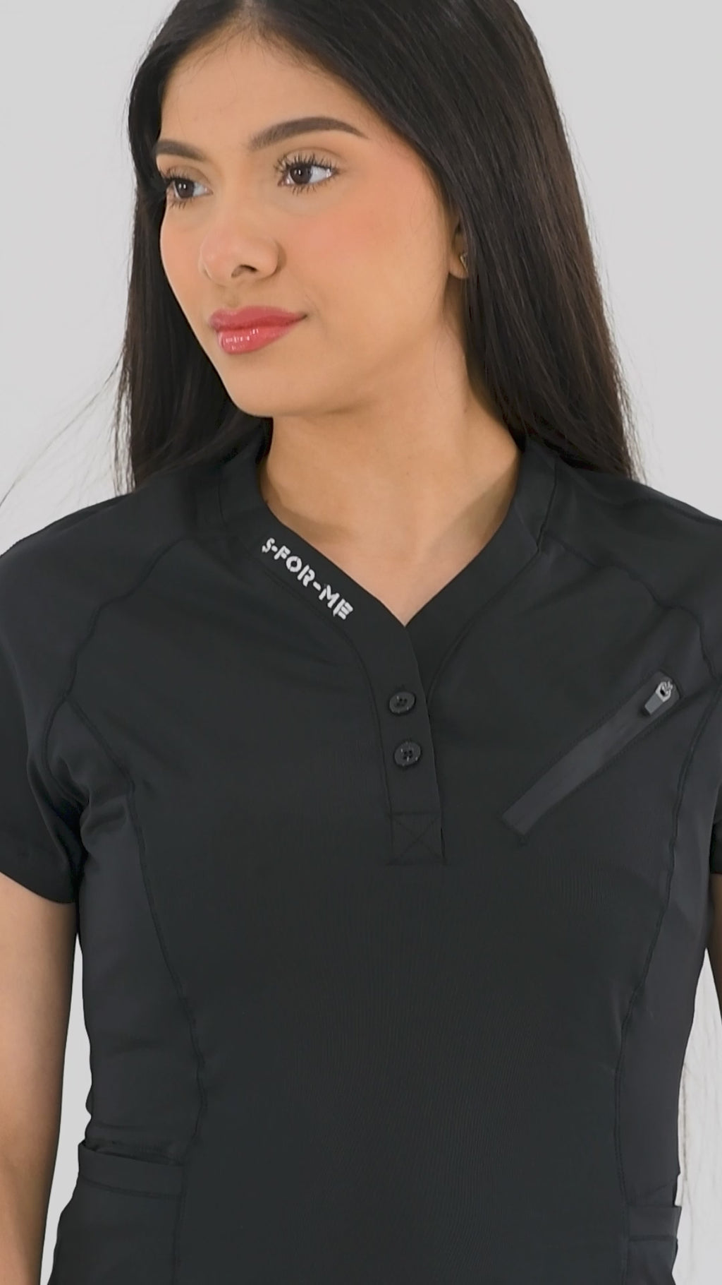 Conjunto Quirúrgico Mujer · Modelo 905 Super Stretch · Negro con Vino