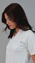 Women's White Scrub Top 511 | Butter-Soft 4-Way Stretch
