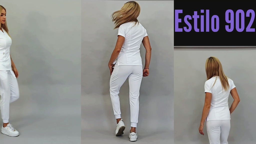 Conjunto Quirúrgico Blanco para Dama – Estilo 902 Super Stretch