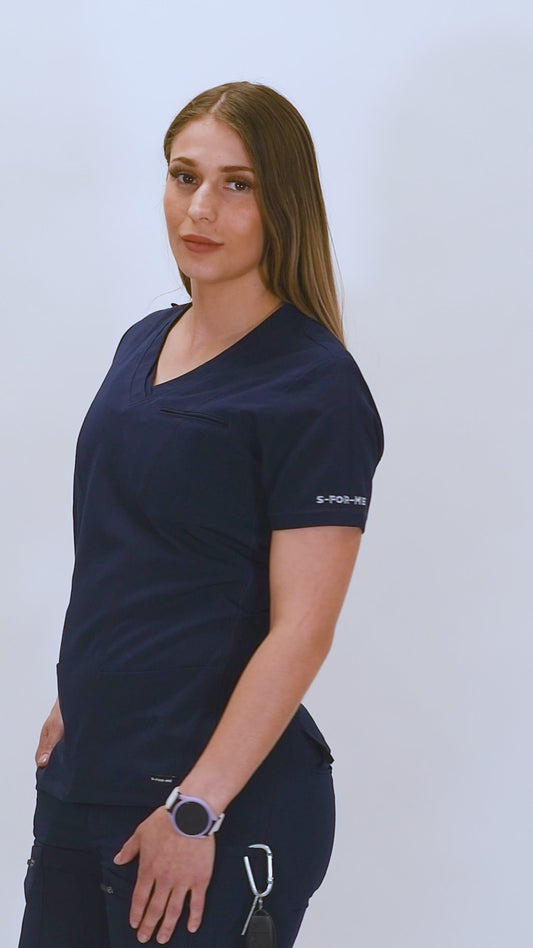Filipina Quirúrgica 301 Azul Marino/ Costado Azul Caribe Mujer, Scrubs Antifluido