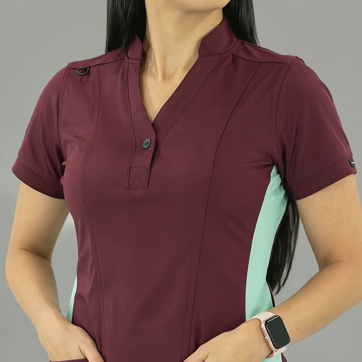 Filipina Médica para Mujer S-Forme Modelo 930 Vino/Menta Superstretch