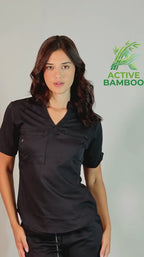 Women's Butter-Soft Touch Black Scrub Top Style 511