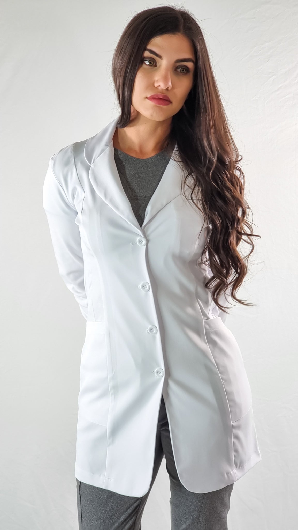 Bata Médica Stretch Alviero Dama, Antifluido