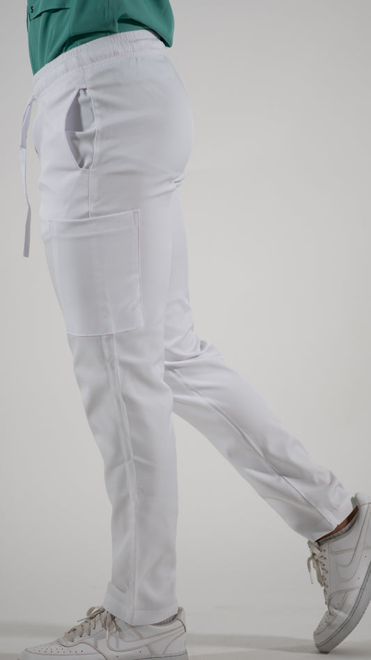 Pants Man Alviero Stretch White Antifluid Hem